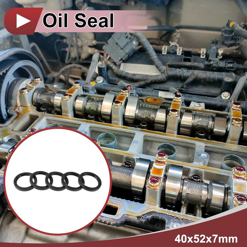HEROFFIX 5 Pcs Rotary Shaft Seal High Pressure Oil Seal 40x52x7mm Black Nitrile 70 Durometer Rubber - Image 2